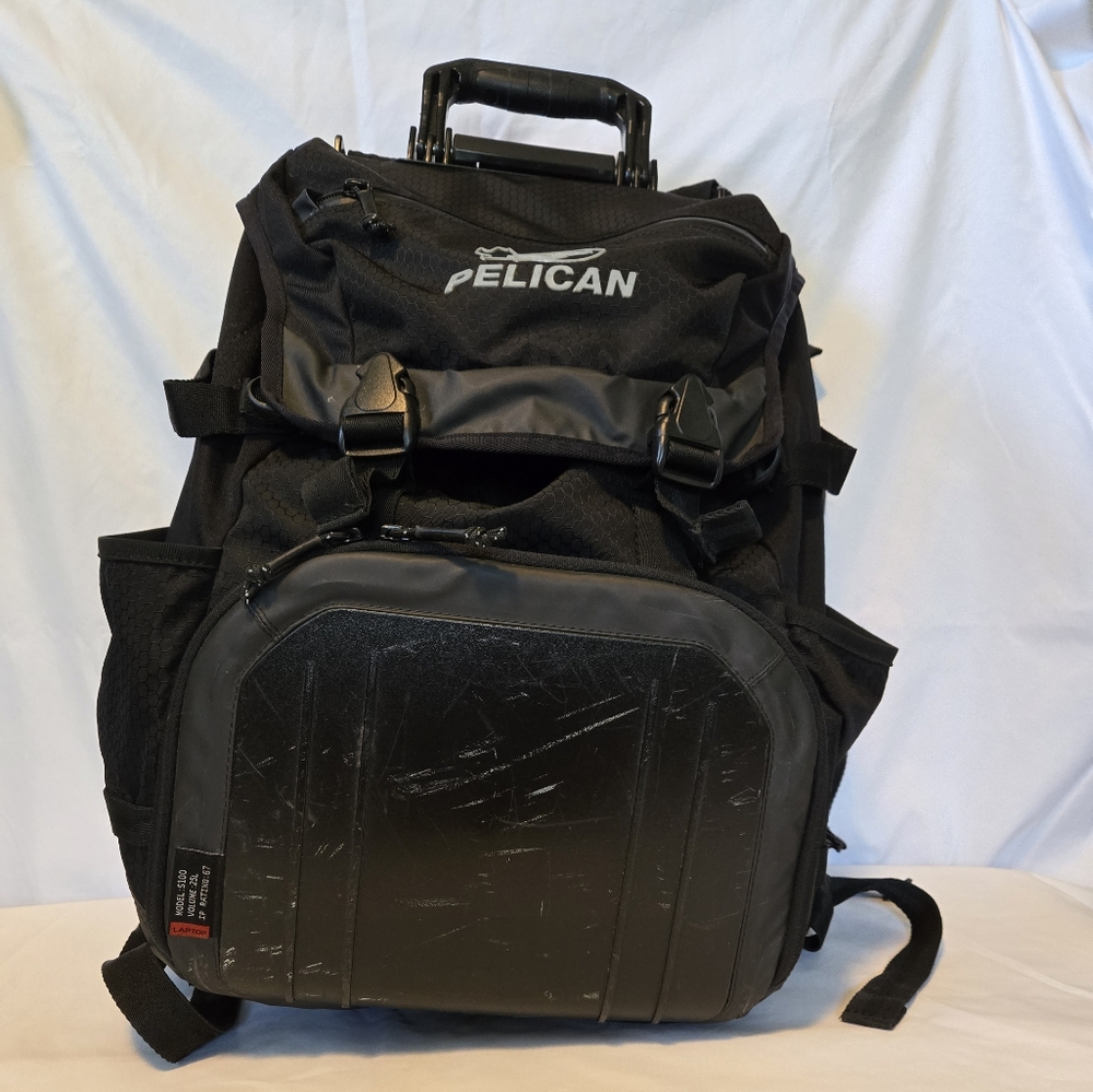 Black Laptop Backpack with Red Accent